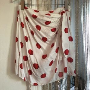 Red and white polka dot skirt